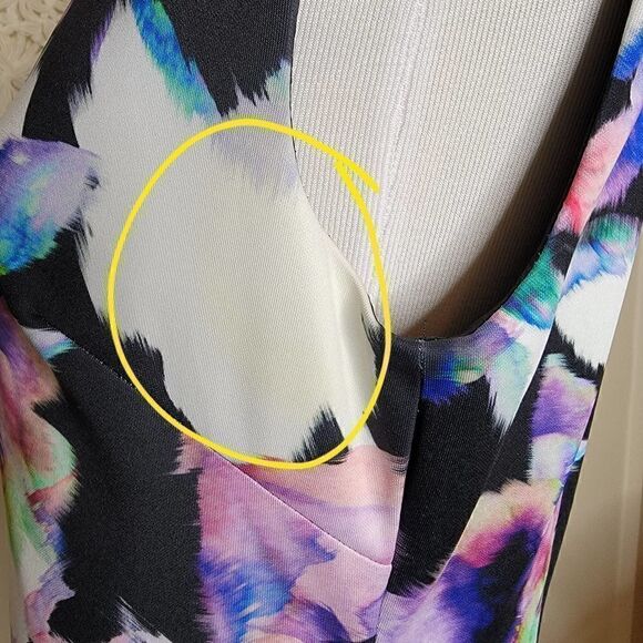 Antonio Melani Floral Sleeveless Sheath Dress Black Purple Size 10 - Picture 9 of 16